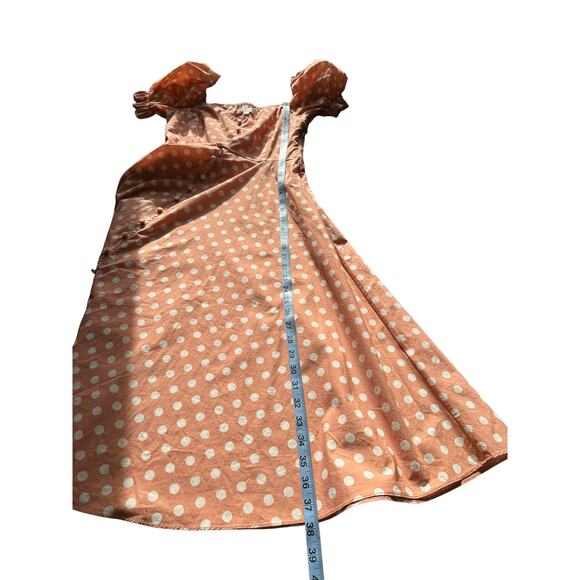 Caroline Constas Savannah Trad Cottagecore Puff Sleeve Polka Dot Dress Small - Picture 13 of 13